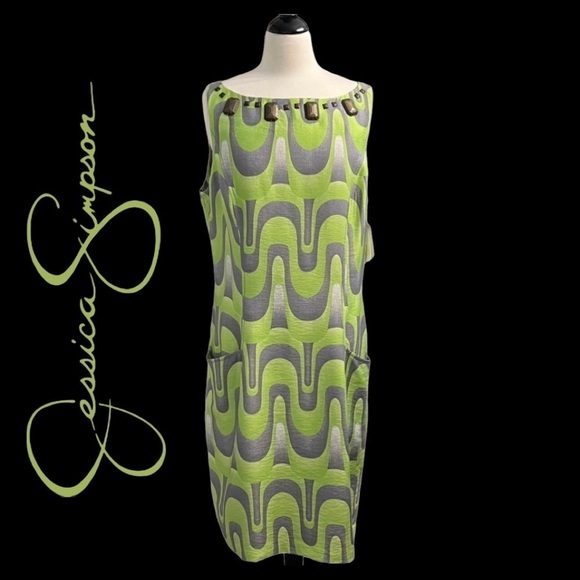 JESSICA SIMPSON (NWT) FULLY LINED DRESS SIZE 14 - Picture 1 of 12